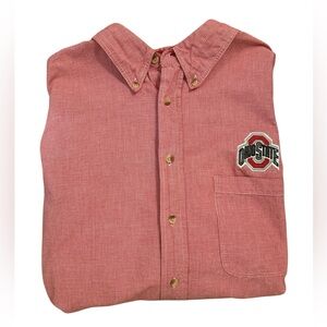 THE Ohio State University Button-Up Shirt with Embroidered Ohio State logo